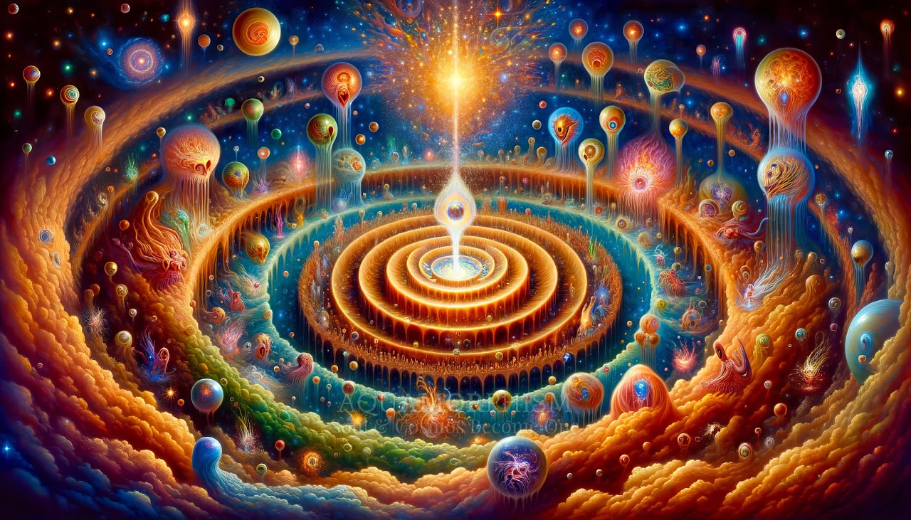 Parallel dimensions condensing into bursting spheres of new life